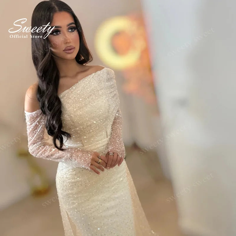 Celeste Beaded Mermaid Evening Gown