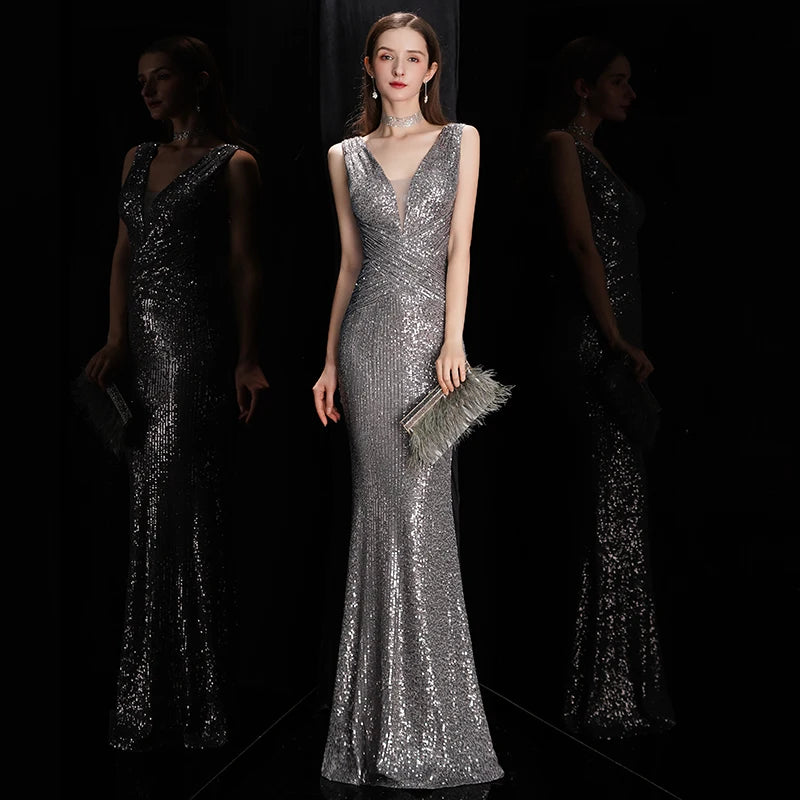 Victoria Crystal Mermaid Evening Gown