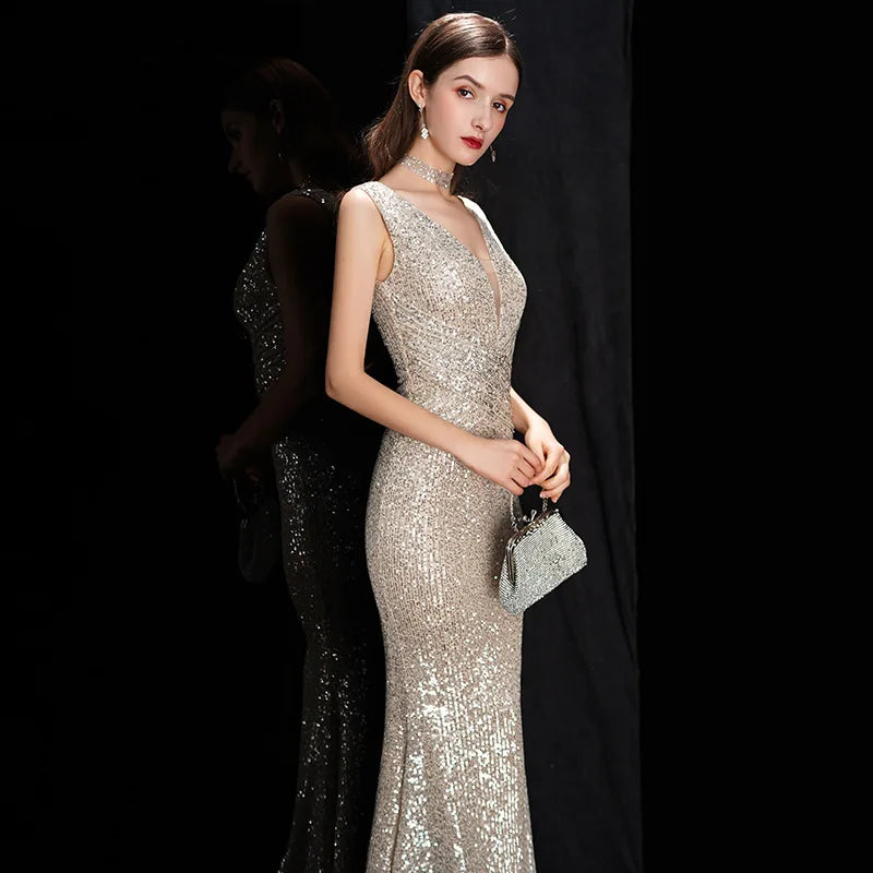 Victoria Crystal Mermaid Evening Gown