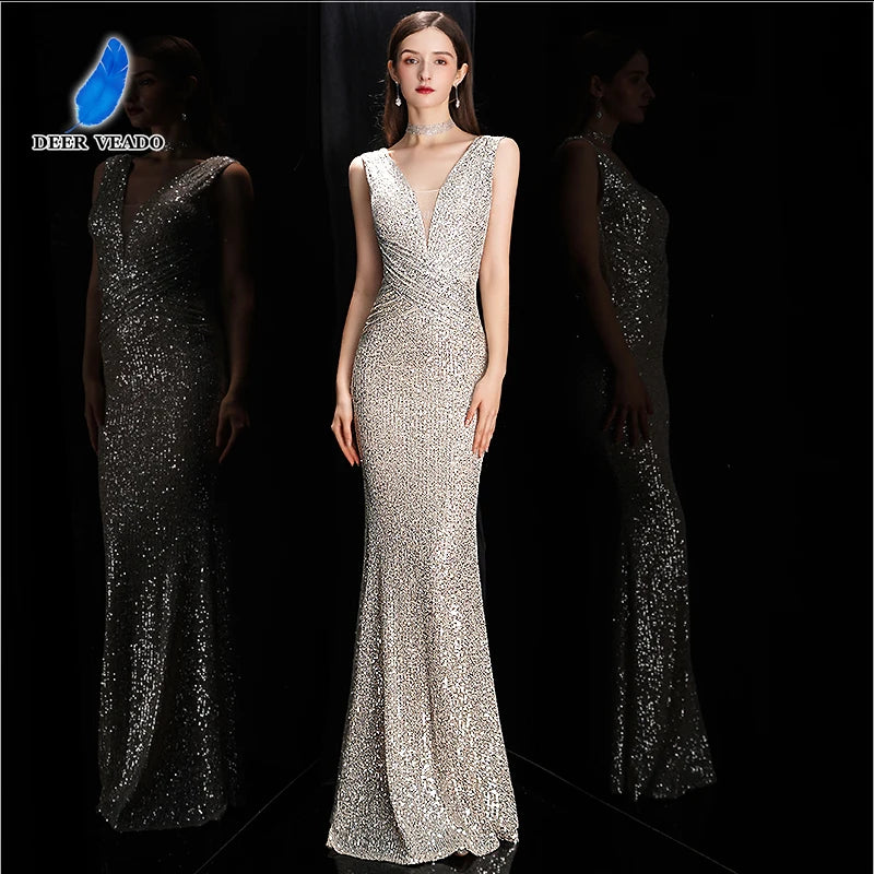 Victoria Crystal Mermaid Evening Gown