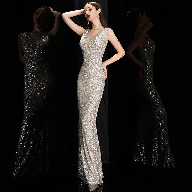 Victoria Crystal Mermaid Evening Gown