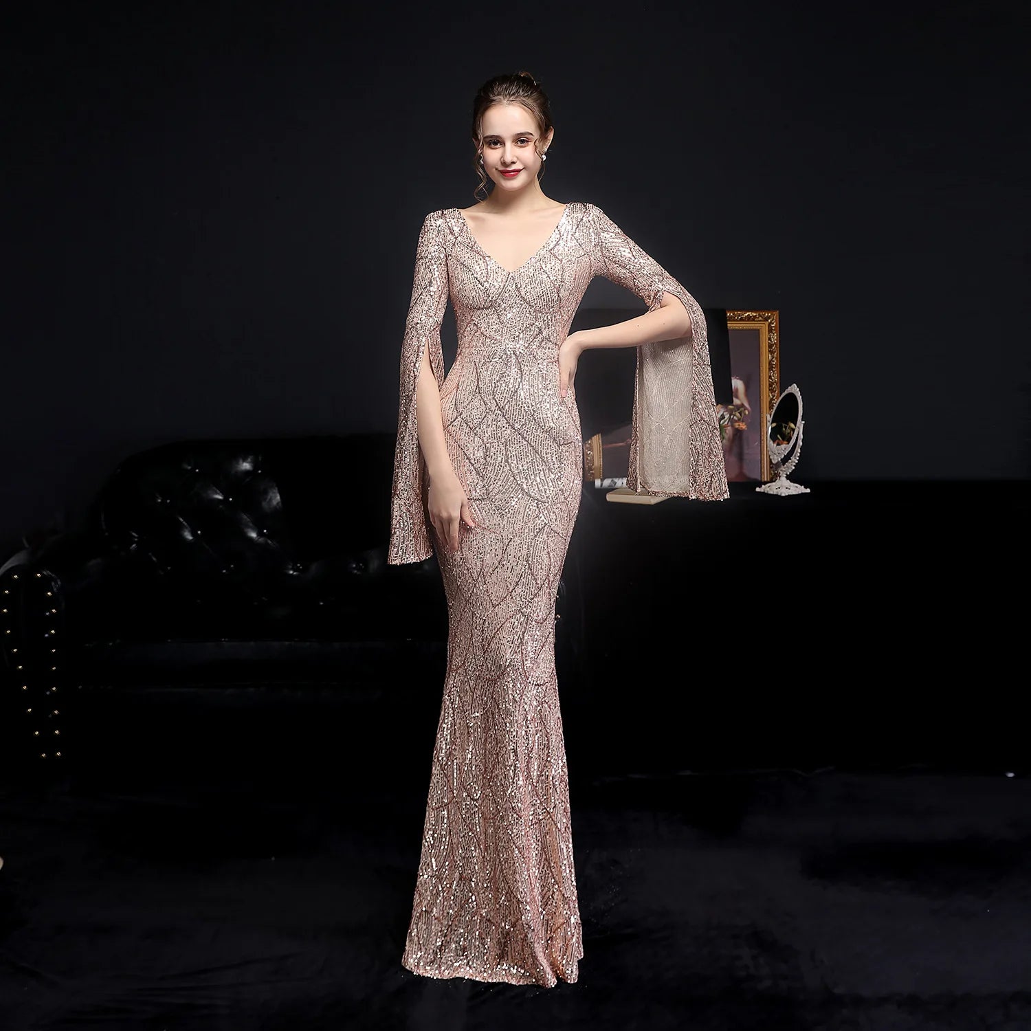 Aurora Sequin Mermaid Evening Gown
