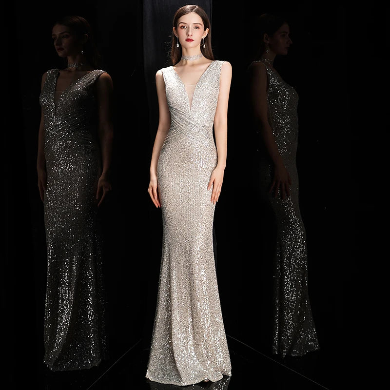 Victoria Crystal Mermaid Evening Gown