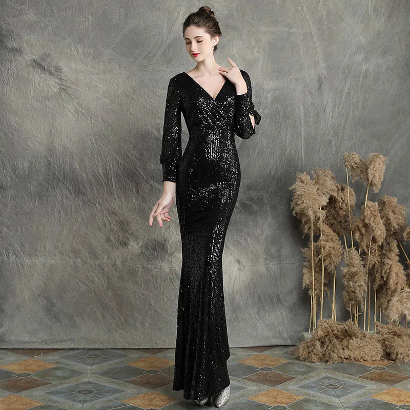 Celeste Sequin Mermaid Evening Gown