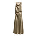 Isabella Satin Midi Dress