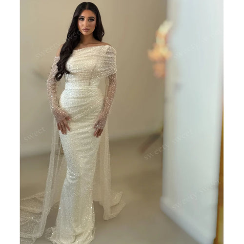 Celeste Beaded Mermaid Evening Gown