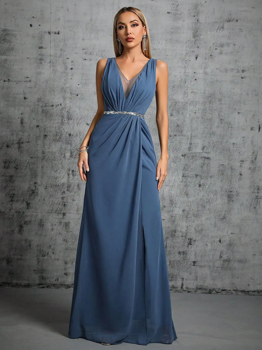Celeste Chiffon Evening Gown