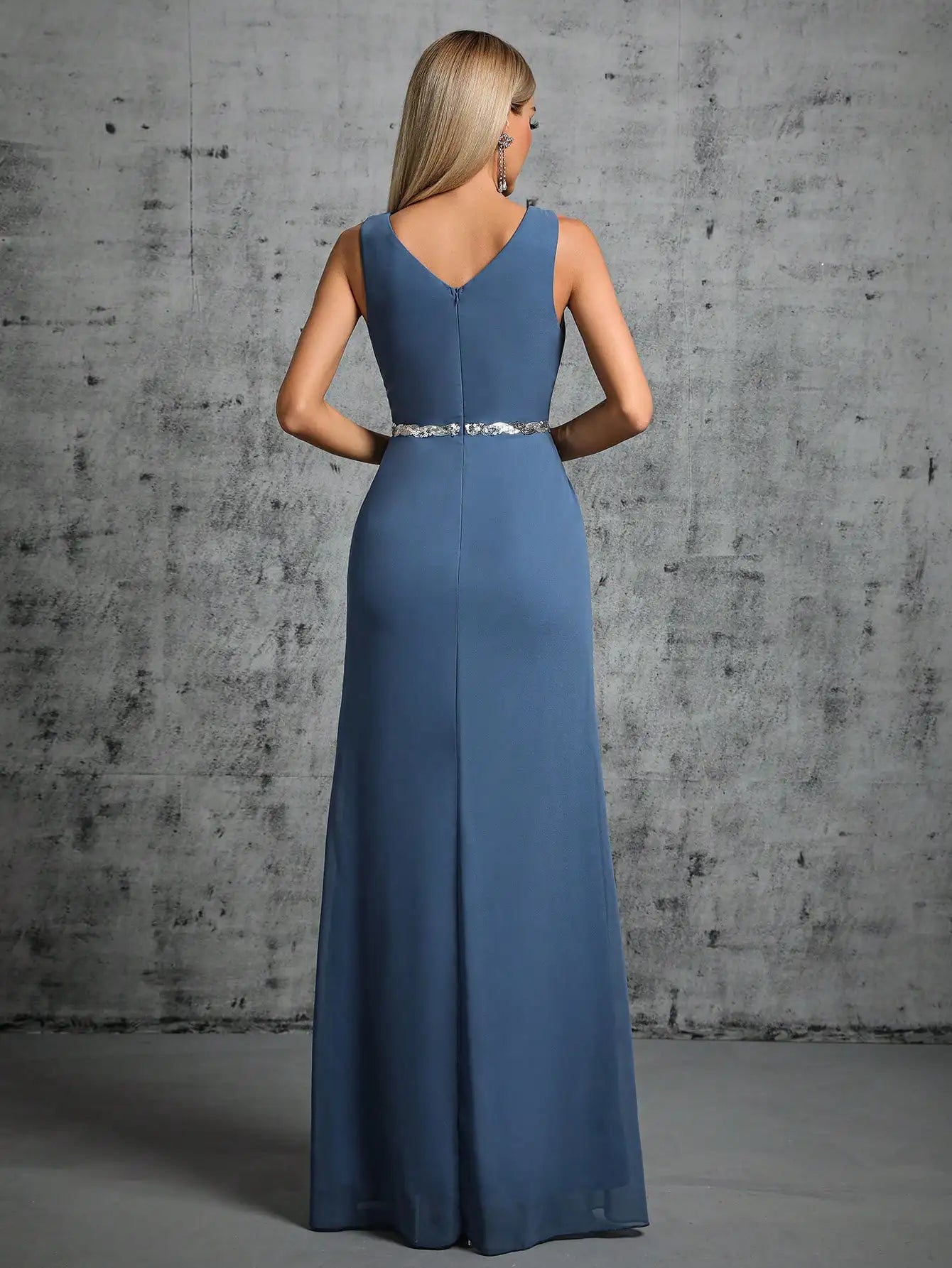 Celeste Chiffon Evening Gown