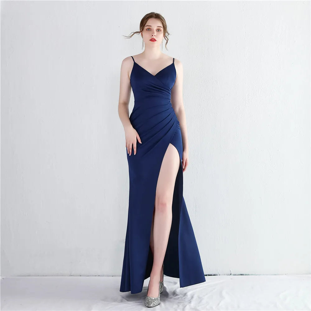 Scarlett Ruby Satin Evening Gown
