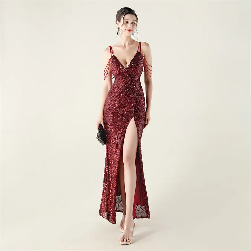 Serena Champagne Sequin Mermaid Gown