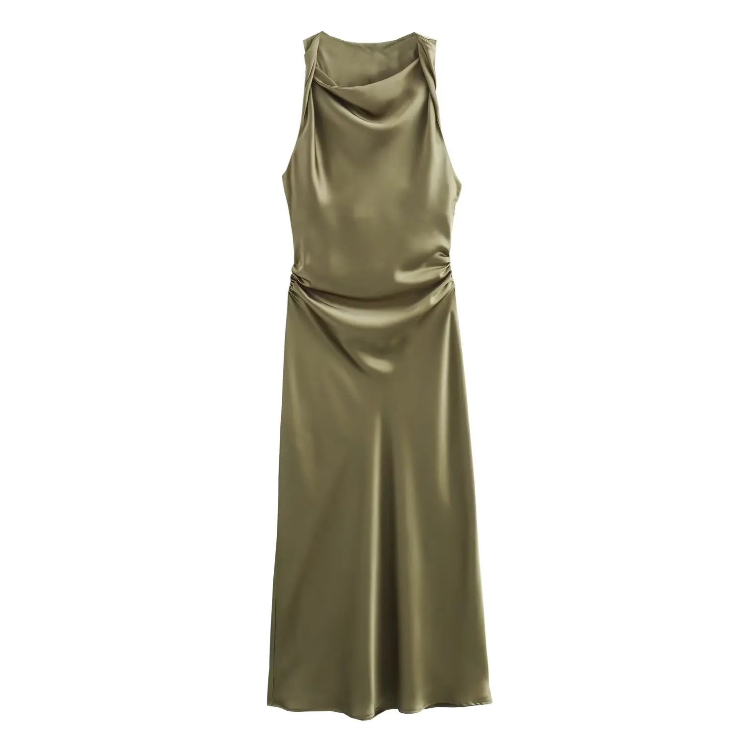 Isabella Satin Midi Dress