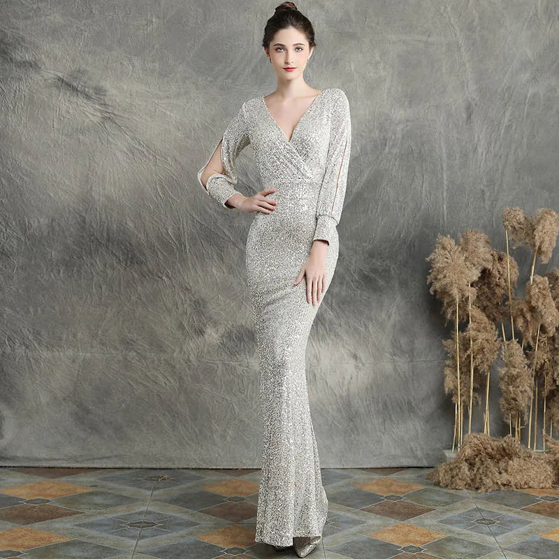 Celeste Sequin Mermaid Evening Gown