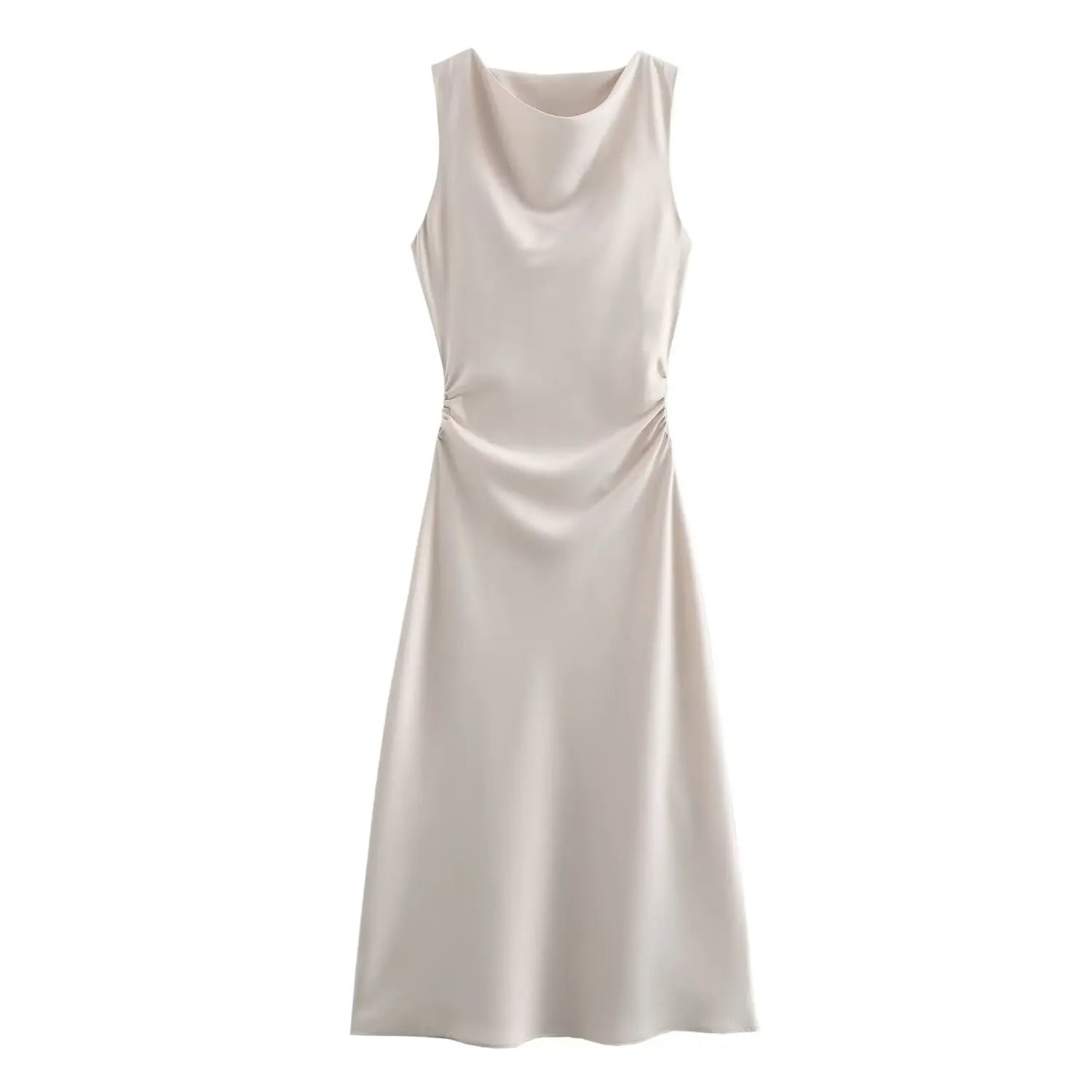 Isabella Satin Midi Dress