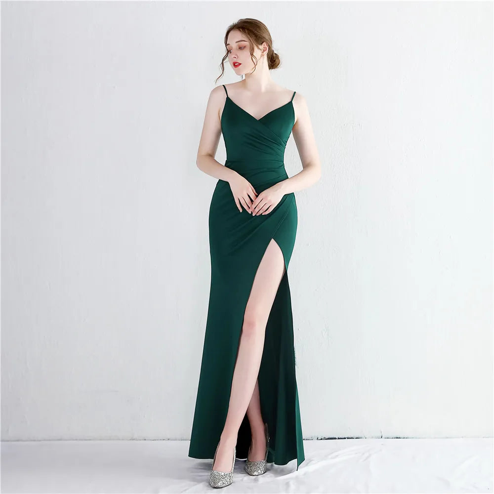 Scarlett Ruby Satin Evening Gown