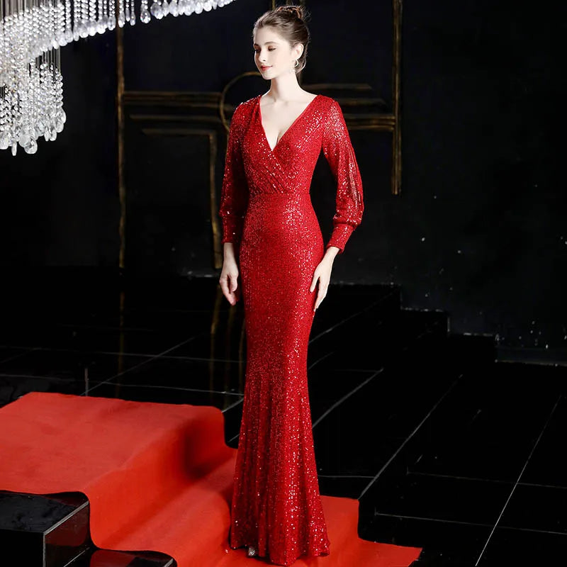 Celeste Sequin Mermaid Evening Gown