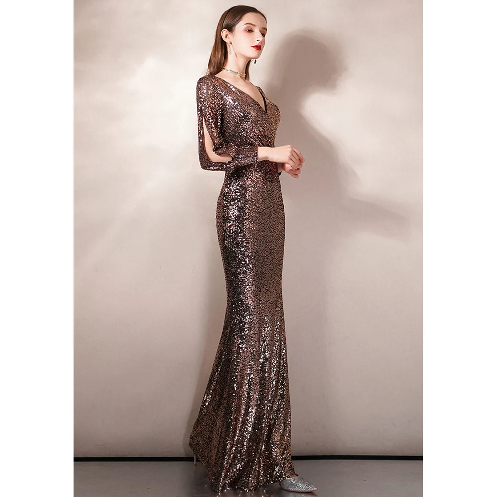 Celeste Sequin Mermaid Evening Gown