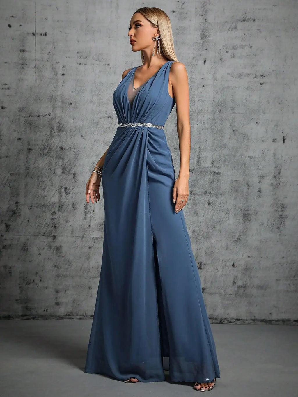 Celeste Chiffon Evening Gown