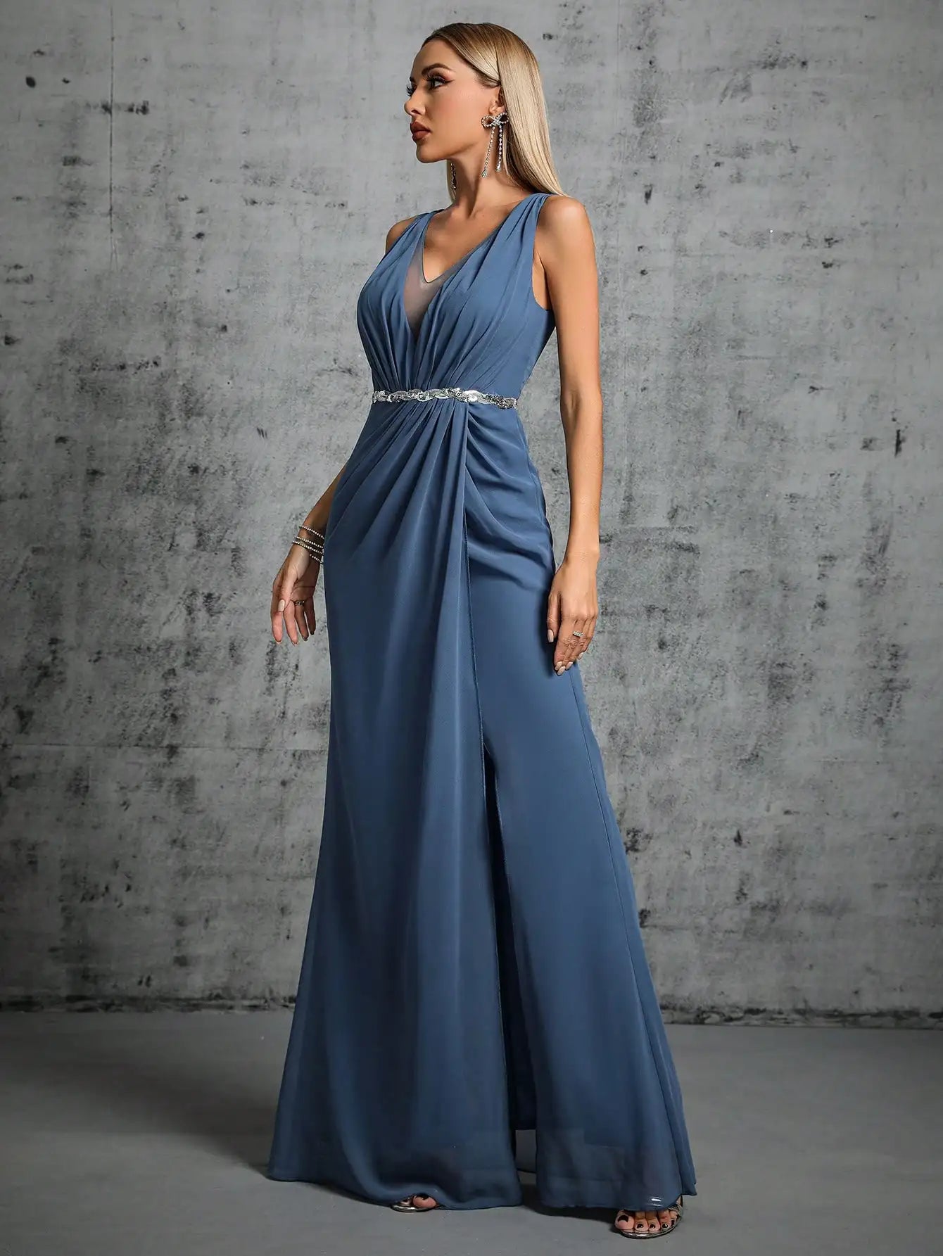 Celeste Chiffon Evening Gown