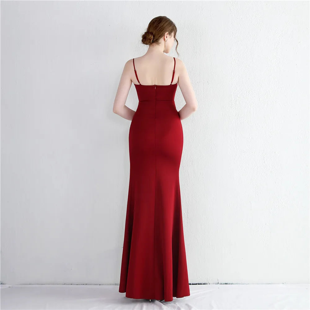 Scarlett Ruby Satin Evening Gown