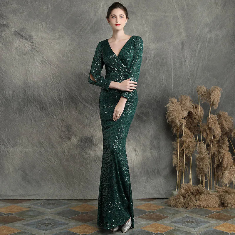 Celeste Sequin Mermaid Evening Gown