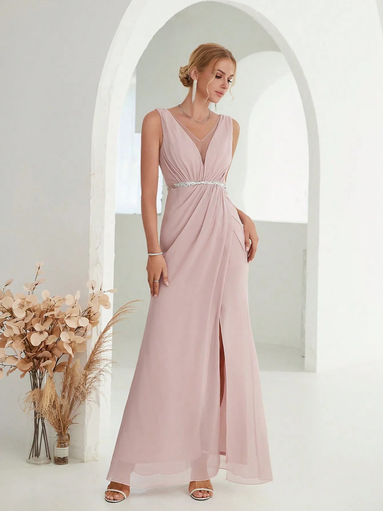Celeste Chiffon Evening Gown