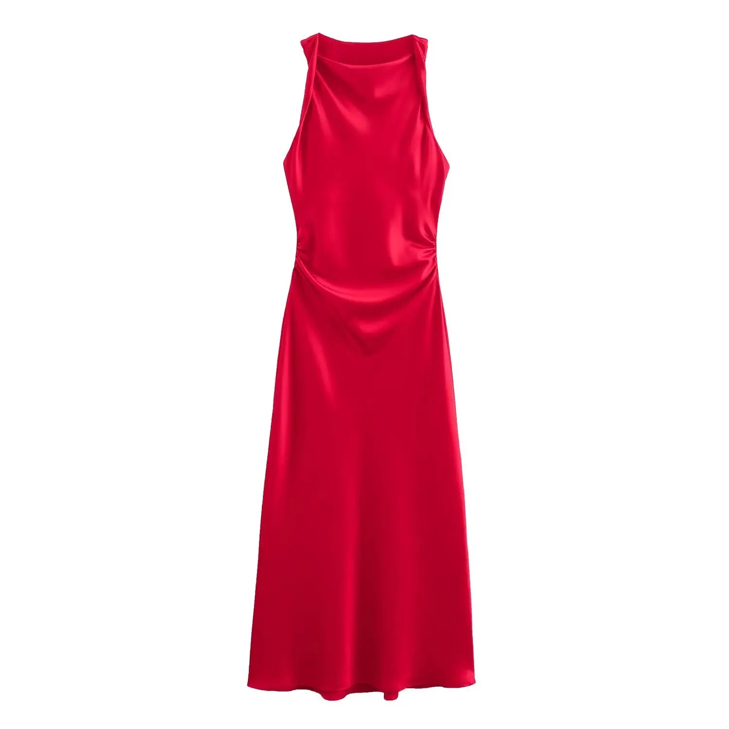 Isabella Satin Midi Dress