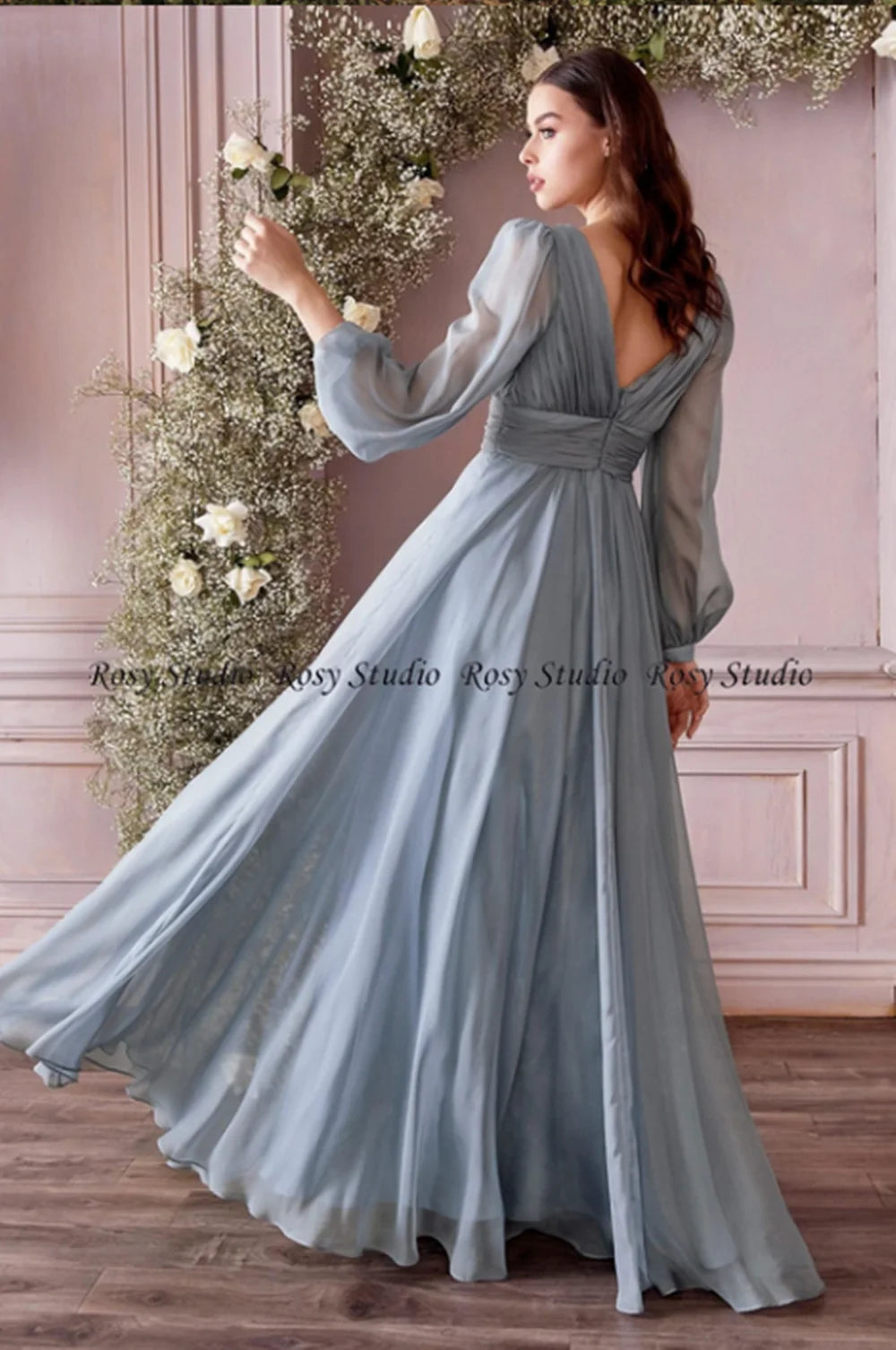 Evelyn Royal Blue Chiffon Gown