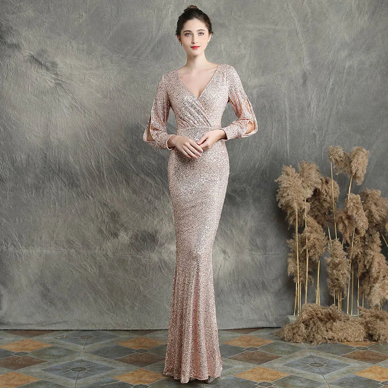 Celeste Sequin Mermaid Evening Gown