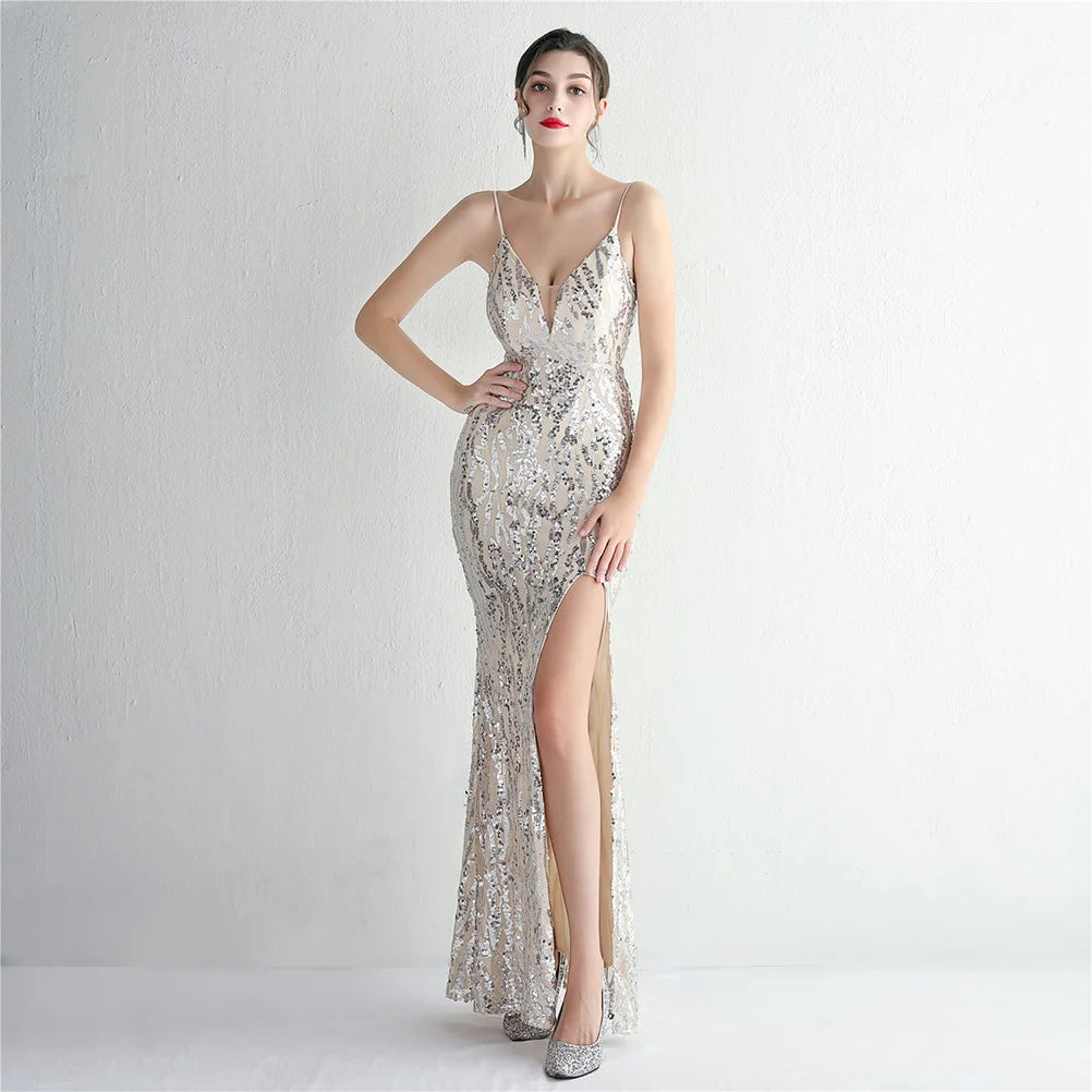 Lavender Elegance Sequin Mermaid Gown