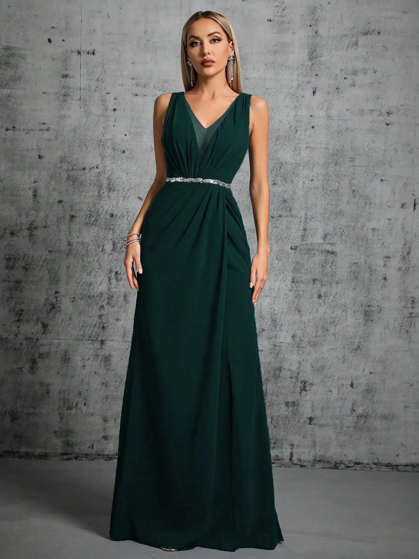 Celeste Chiffon Evening Gown