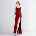 Scarlett Ruby Satin Evening Gown