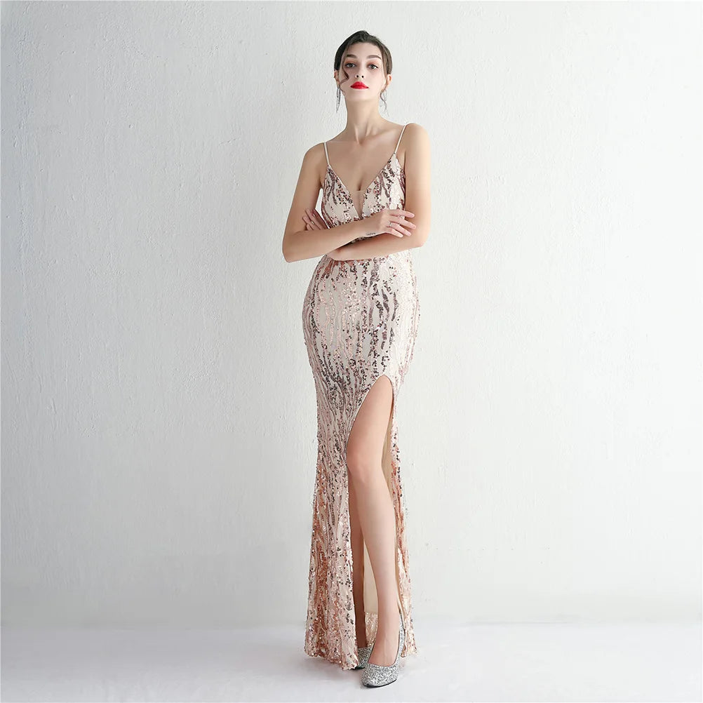Lavender Elegance Sequin Mermaid Gown