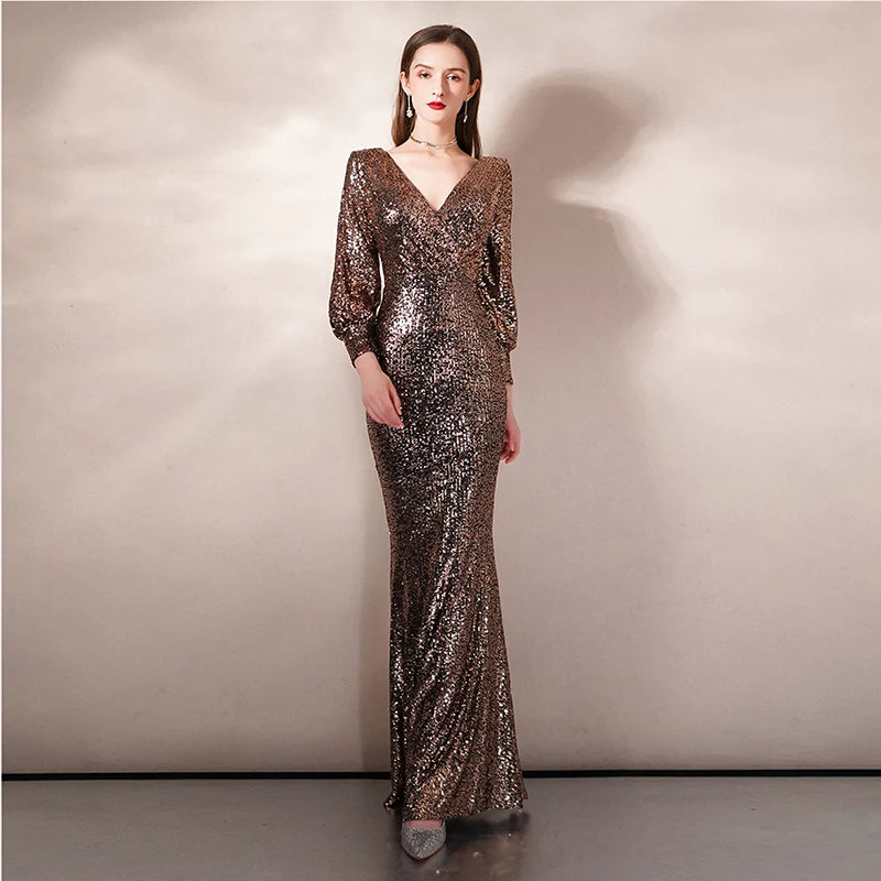 Celeste Sequin Mermaid Evening Gown