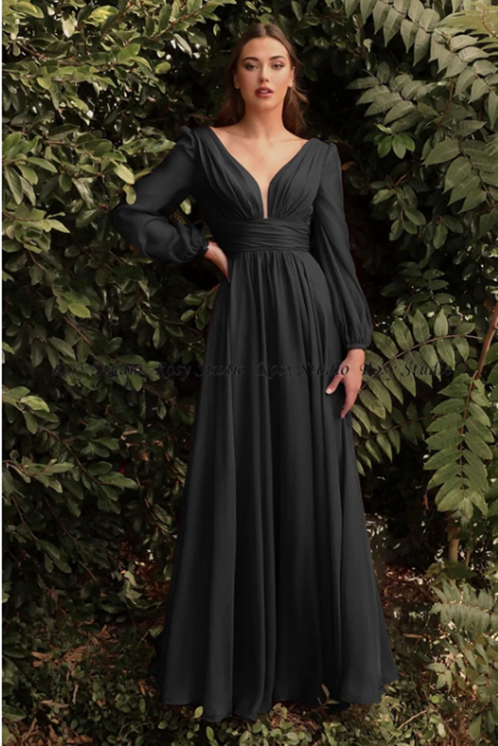 Evelyn Royal Blue Chiffon Gown
