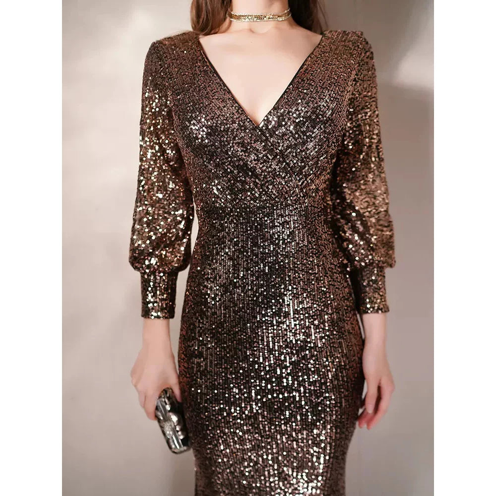 Celeste Sequin Mermaid Evening Gown