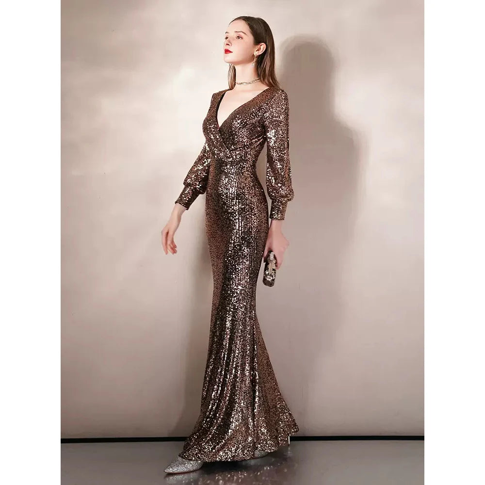 Celeste Sequin Mermaid Evening Gown